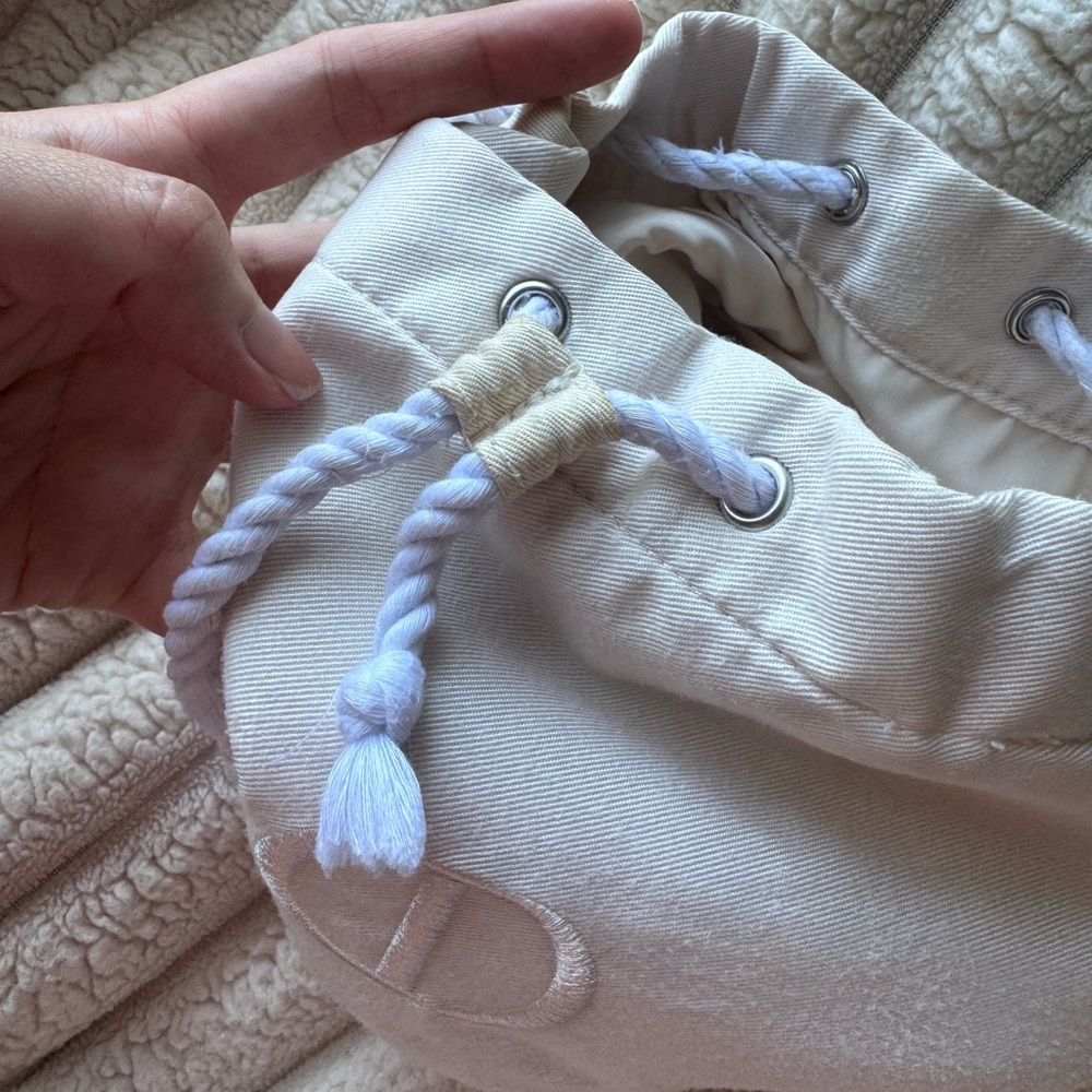 Dior Cream Drawstring Bag with Pearl Accent - Picture 3 of 5
